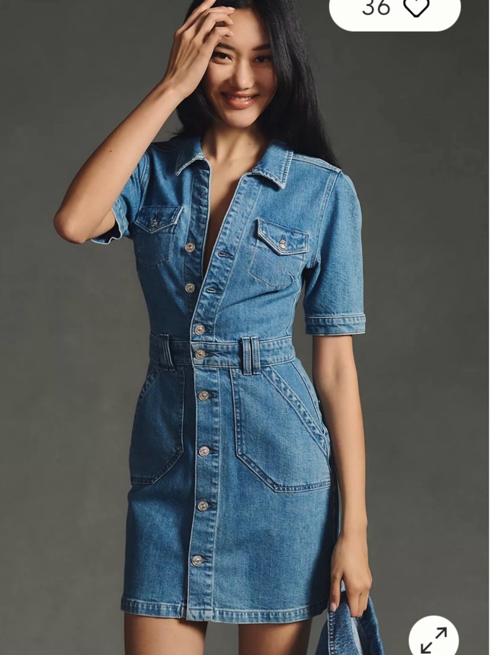 PAIGE NWT Denim Button-Front Women’s Dress - Blue